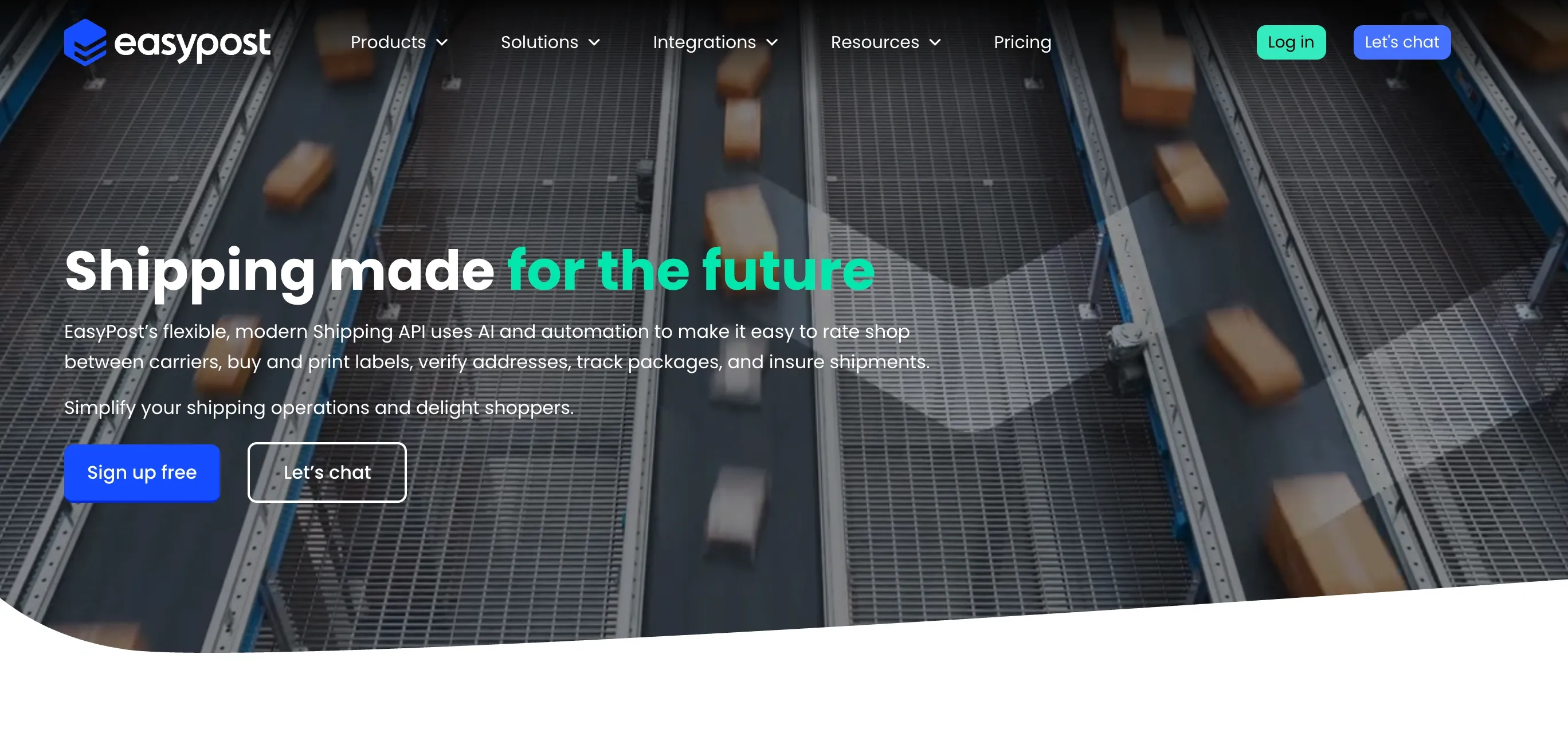 EasyPost home page
