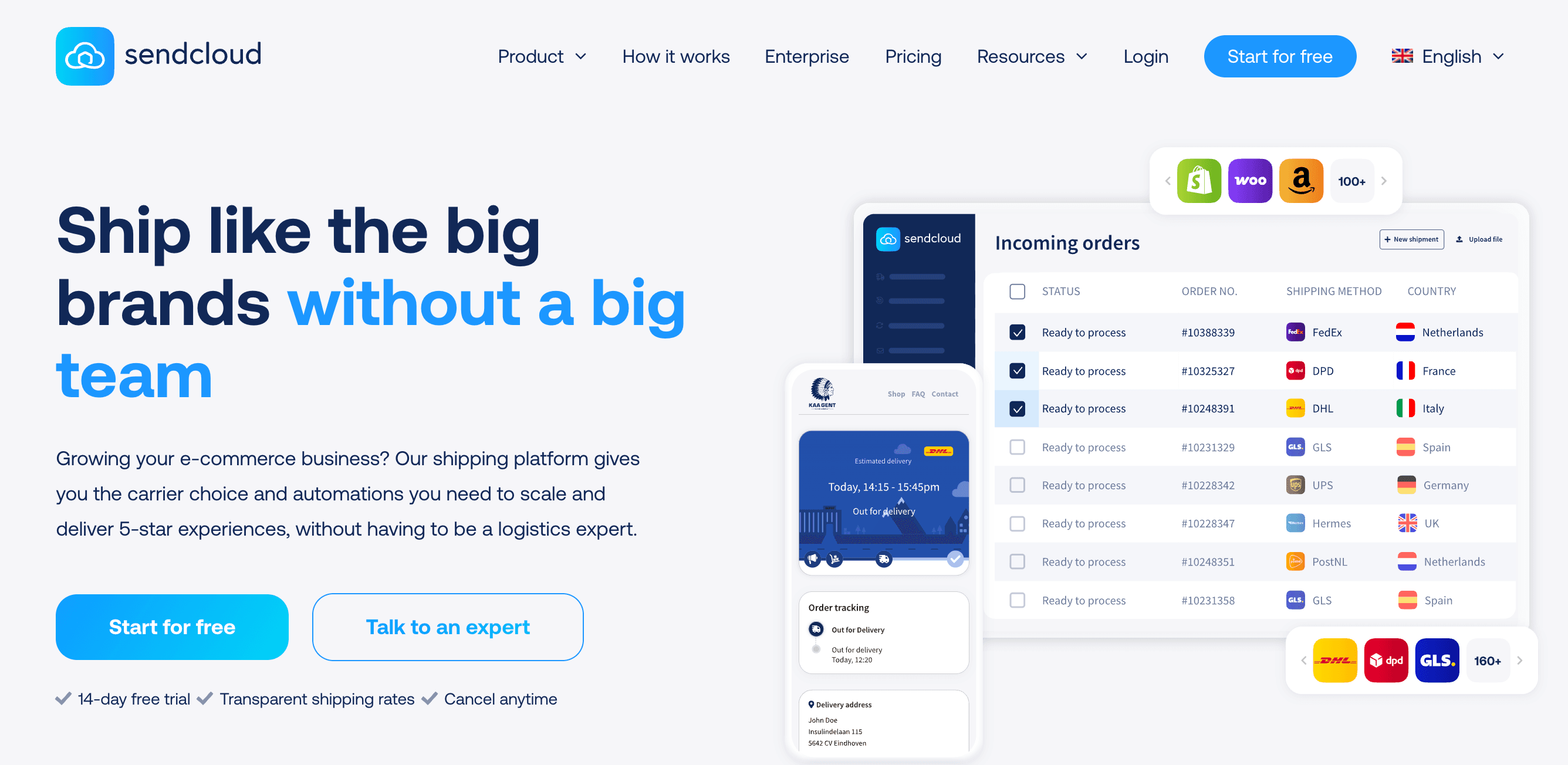 SendCloud home